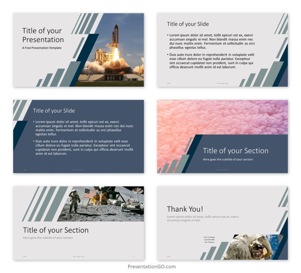 Free Abstract Parallelogram PowerPoint Template - Example with Photos