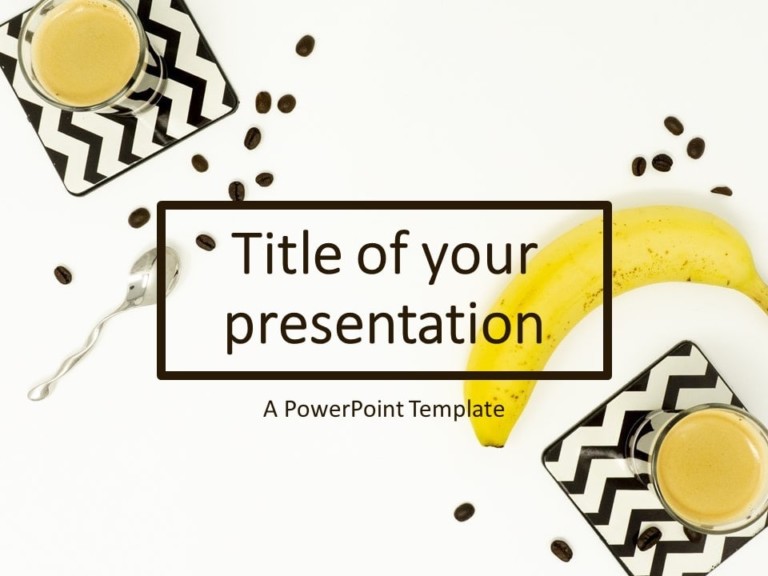 Free Flat Lay Banana and Coffee PowerPoint Template