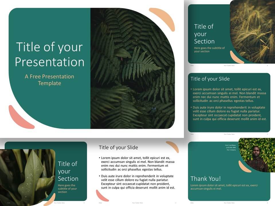 Free Green Rounded Abstract Template for PowerPoint and Google Slides