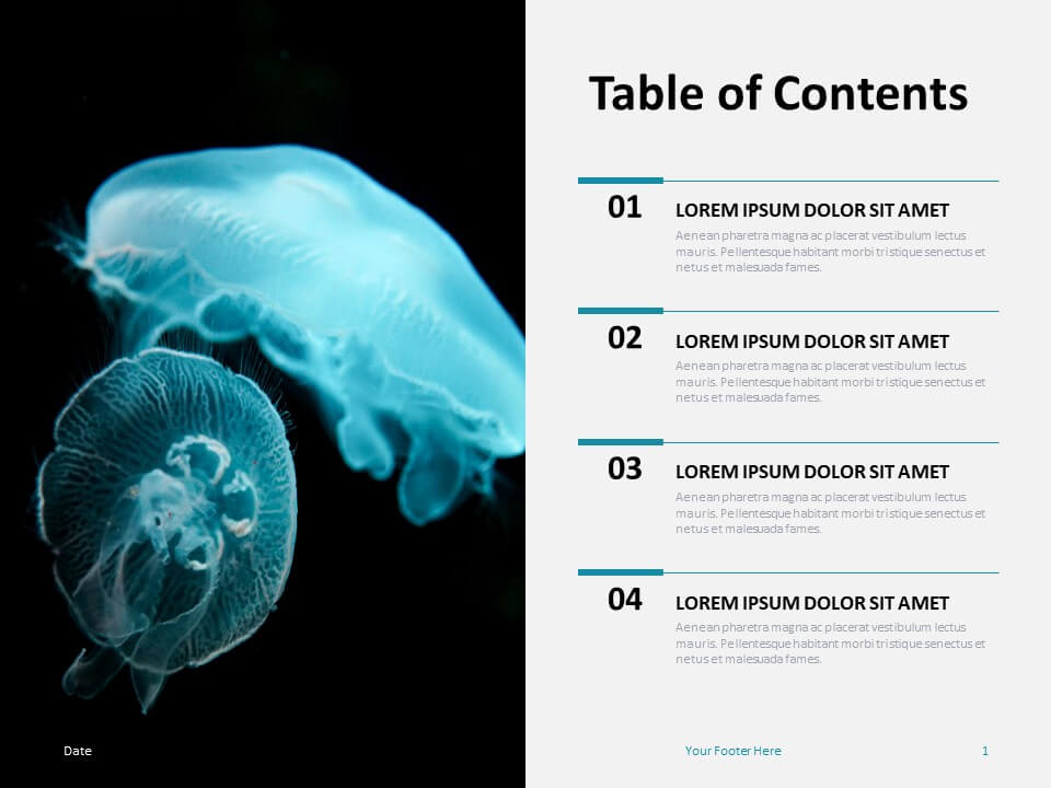 Free Table Contents for PowerPoint