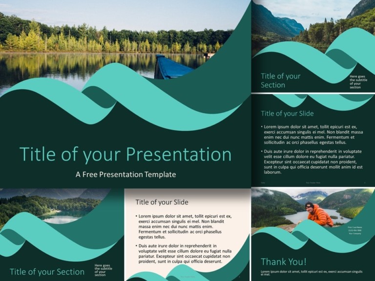 Free Turquoise Swirl Template for PowerPoint and Google Slides