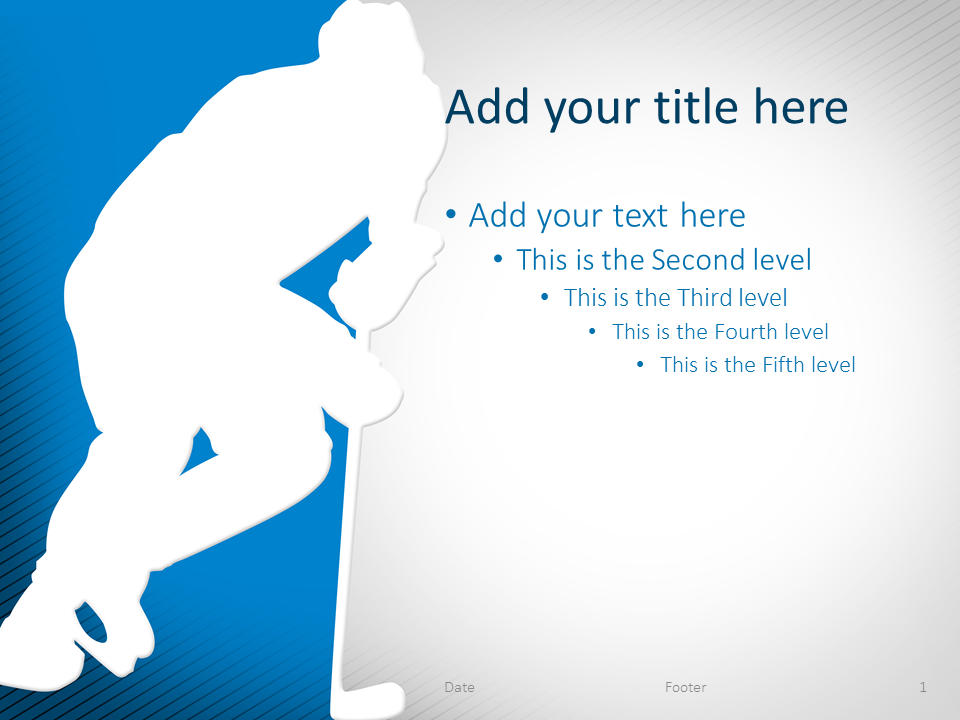 Hockey PowerPoint Template Blue