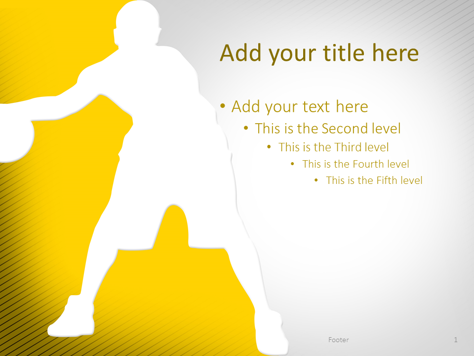 Basketball PowerPoint Template Yellow