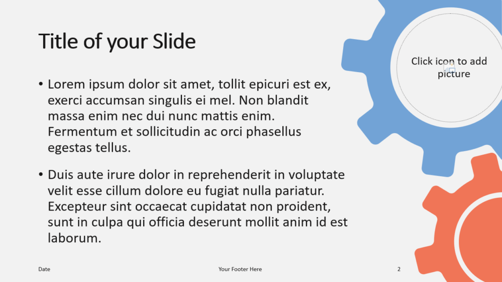 Free Gears Template for Google Slides – Title and Content Slide (Variant 1)