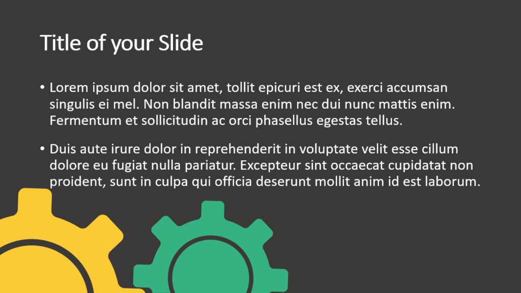 Free Gears Template for Google Slides – Title and Content Slide (Variant 2)