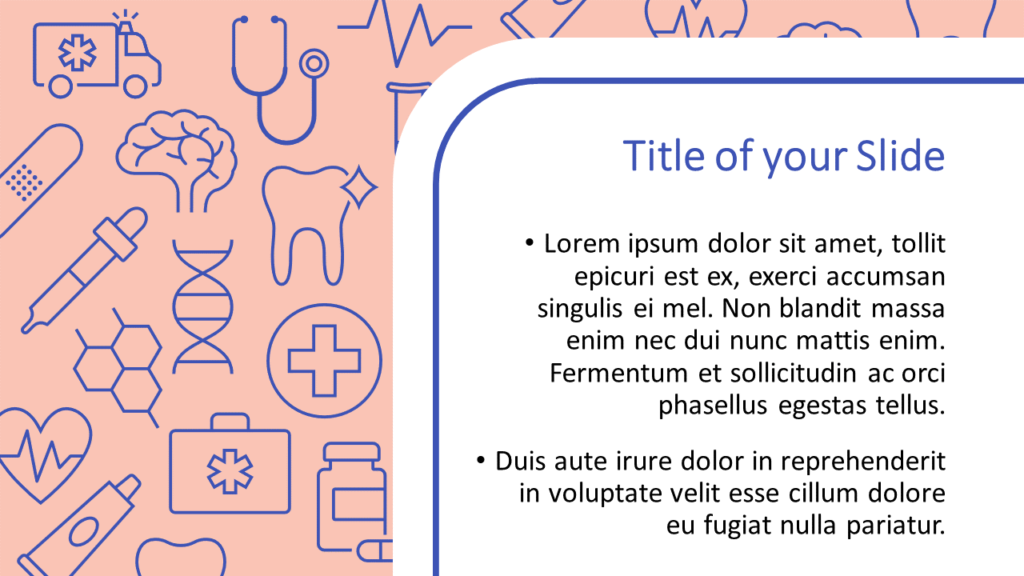 Free Medicons Medical Health Template for Google Slides – Title and Content Slide (Variant 2)
