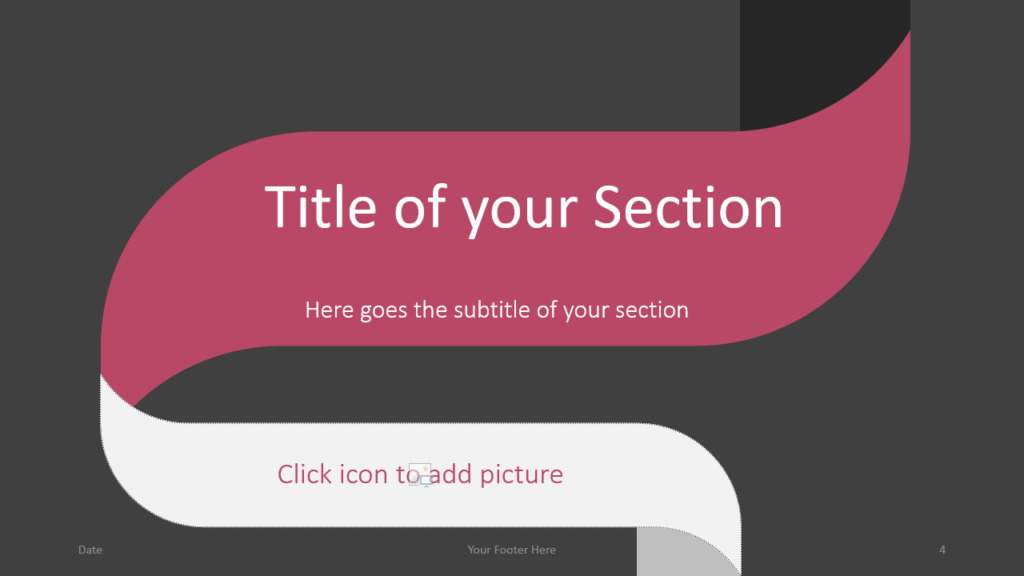 Free Twisted Strip Template for Google Slides – Section Slide (Variant 1)