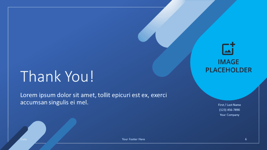 Free Dynamic Blue Gradient Template for Google Slides - Closing / Thank you