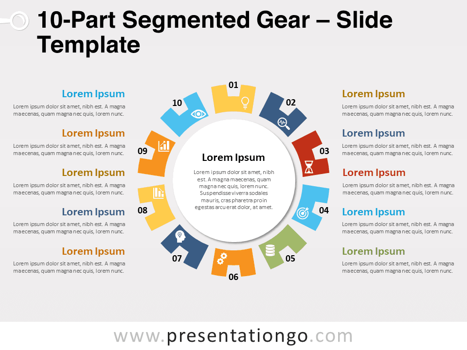 Free 10-Part Segmented Gear for PowerPoint