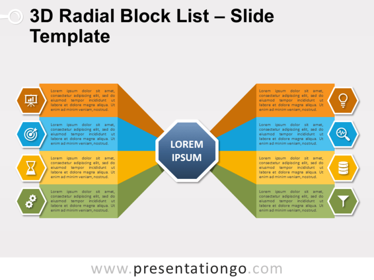 Free 3D Radial Block List for PowerPoint