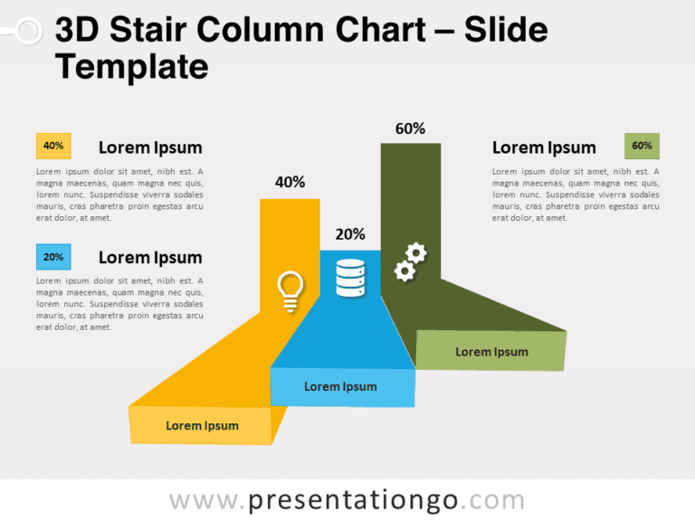 Free 3D Stair Column Chart for PowerPoint