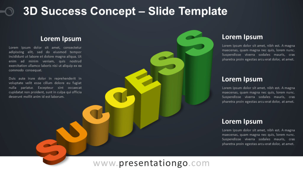 Free 3D Success Infographic for PowerPoint and Google Slides