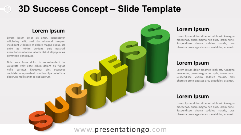 Free 3D Success for PowerPoint and Google Slides