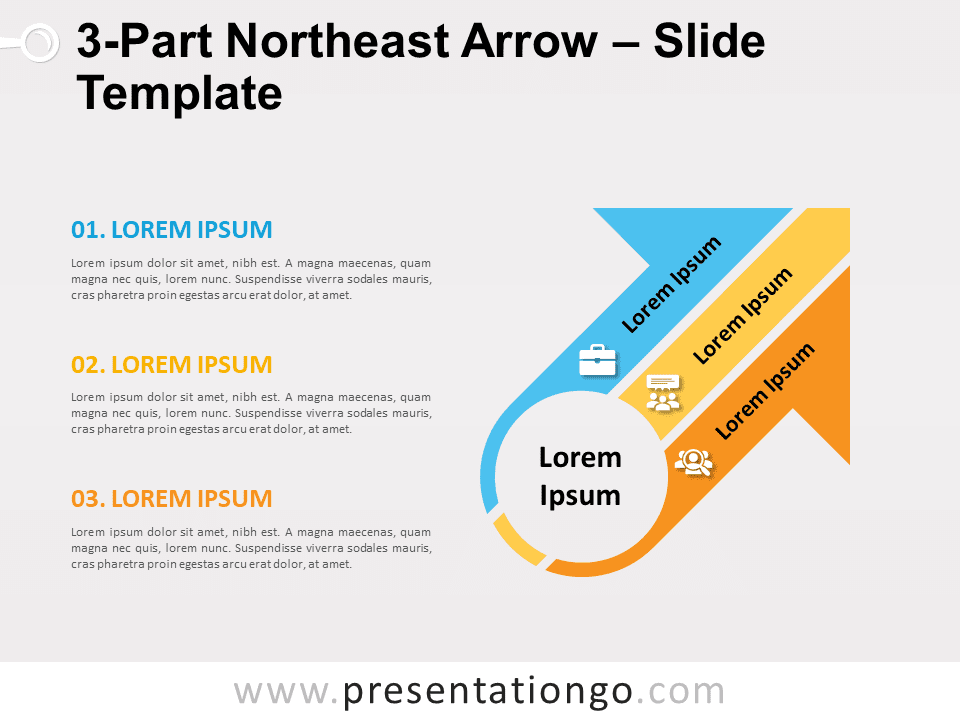 Free 3-Part Northeast Arrow for PowerPoint