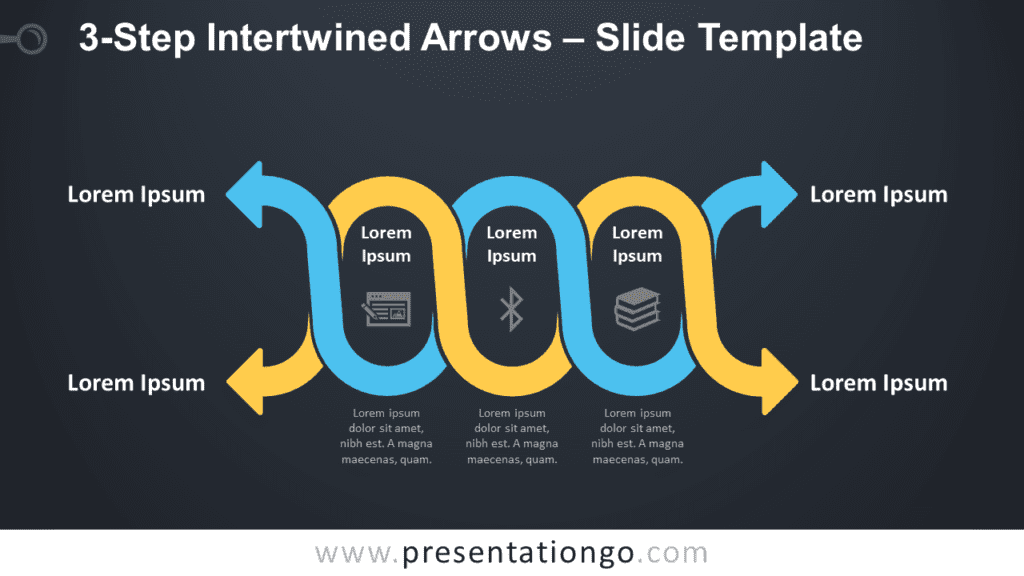 Free 3-Step Intertwined Arrows Graphic for PowerPoint and Google Slides