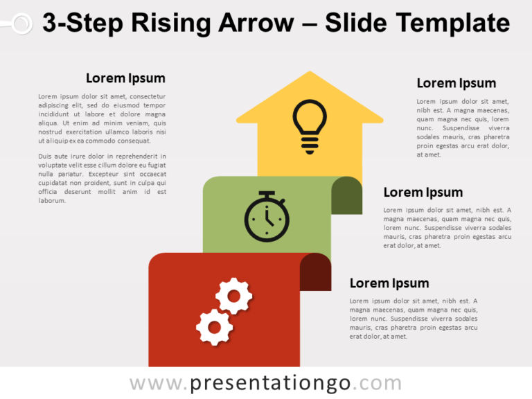 Free 3-Step Rising Arrow for PowerPoint