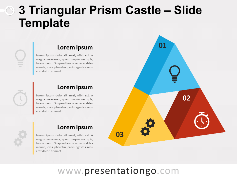 Free 3 Triangular Prism Castle for PowerPoint