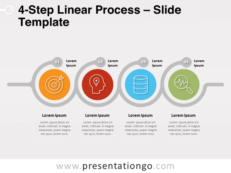 Free 4-Step Linear Process Graphics for PowerPoint and Google Slides