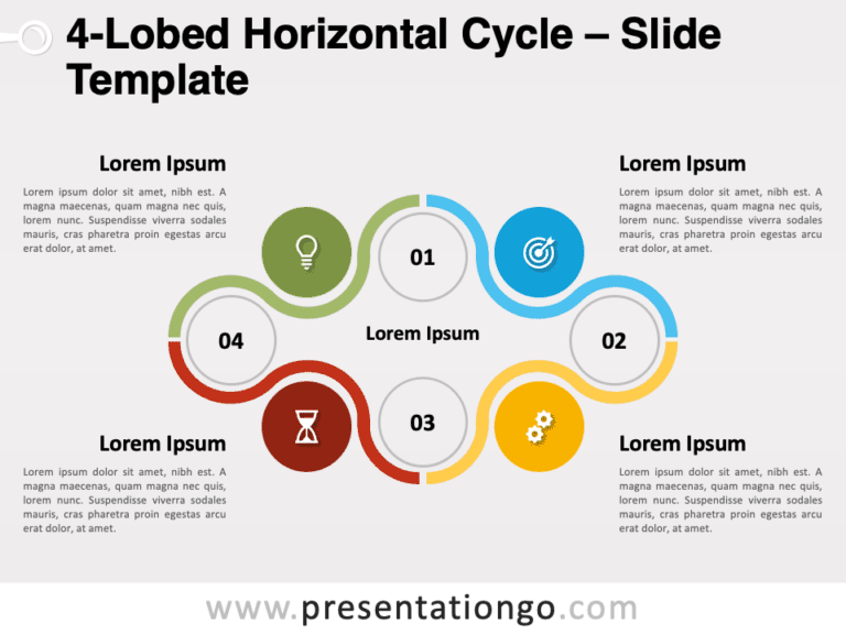 Free 4-Lobed Horizontal Cycle for PowerPoint