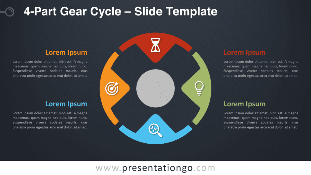 Free 4-Part Gear Cycle Diagram for PowerPoint and Google Slides