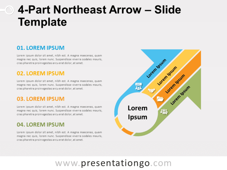Free 4-Part Northeast Arrow for PowerPoint