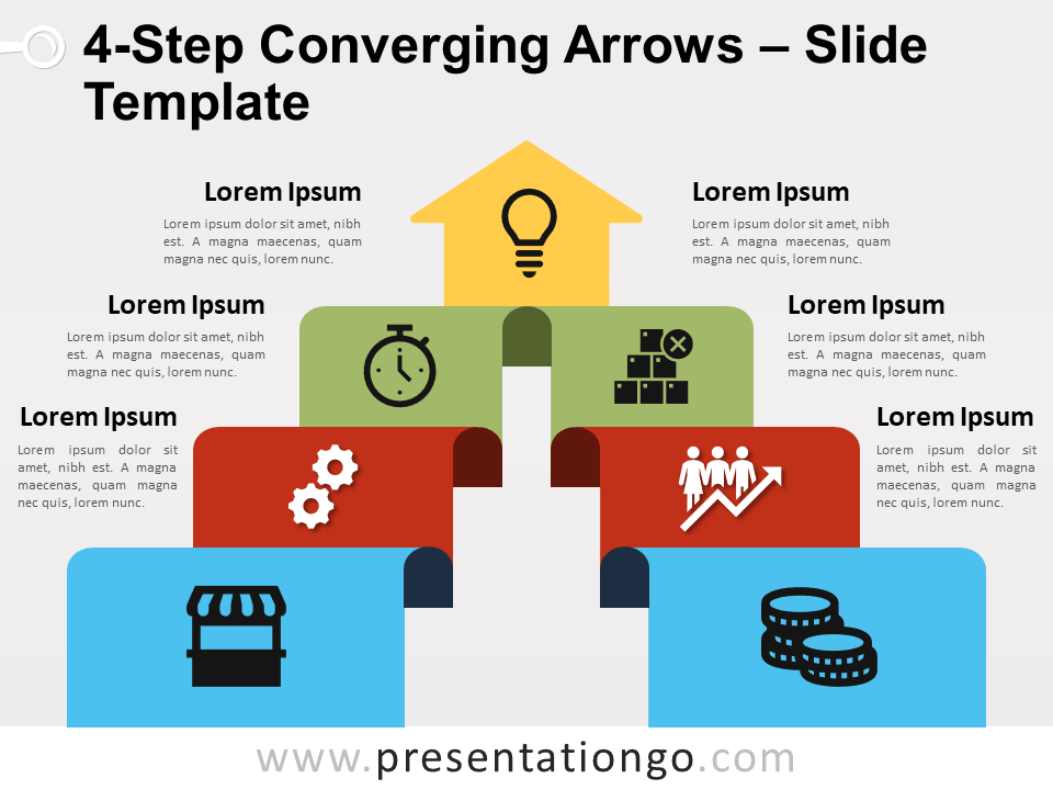 Free 4-Step Converging Arrows for PowerPoint