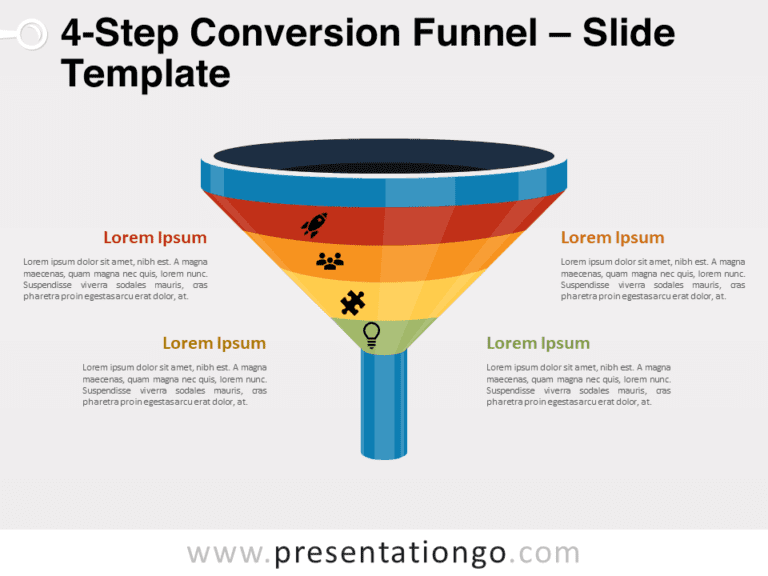 Free 4-Step Conversion Funnel for PowerPoint