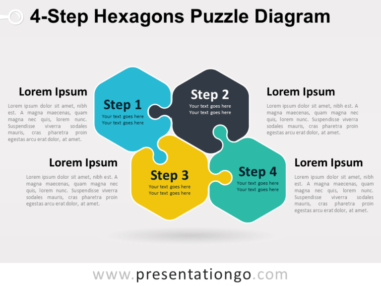 Free 4-Step Hexagons Puzzle Diagram