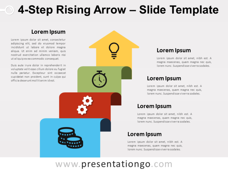Free 4-Step Rising Arrow for PowerPoint