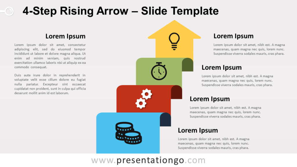 Free 4-Step Rising Arrow for PowerPoint and Google Slides