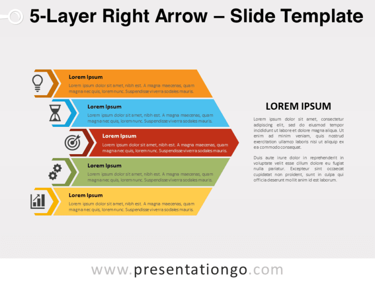 Free 5-Layer Right Arrow for PowerPoint
