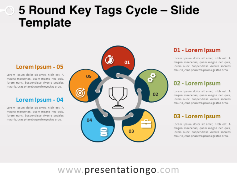 Free 5 Round Key Tags Cycle for PowerPoint