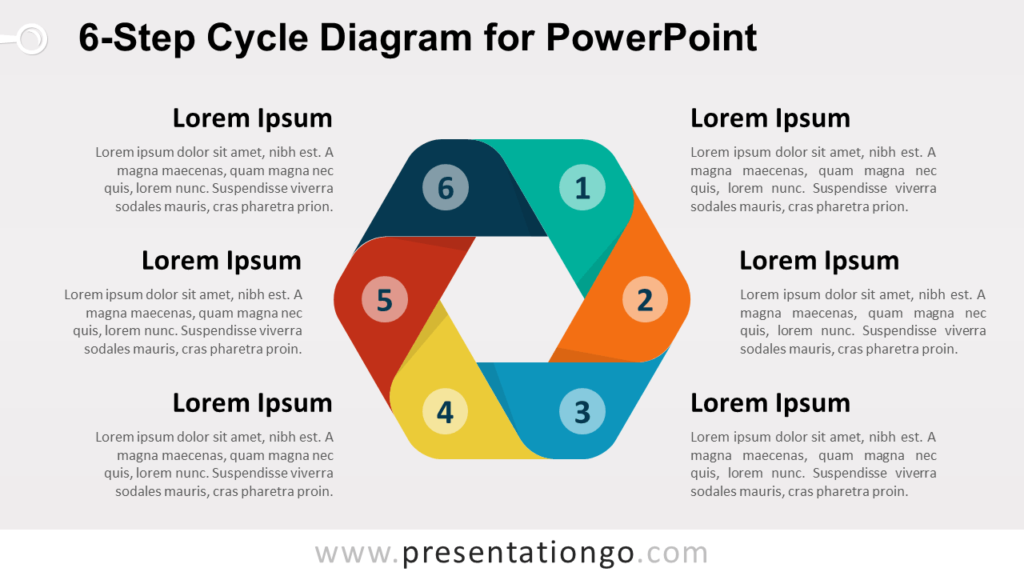 6-Step Cycle PowerPoint Diagram