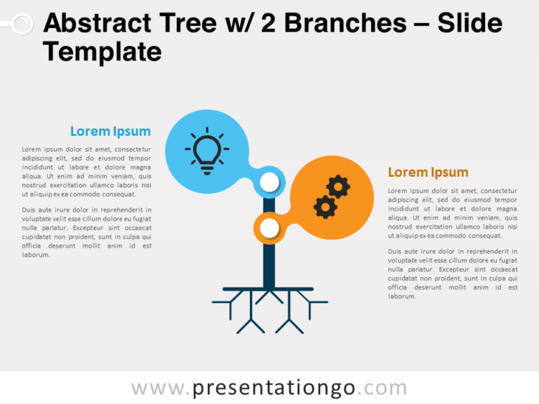 Free Abstract Tree with 2 Branches for PowerPoint