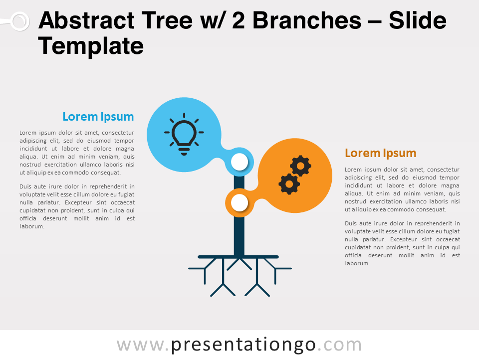Free Abstract Tree with 2 Branches for PowerPoint
