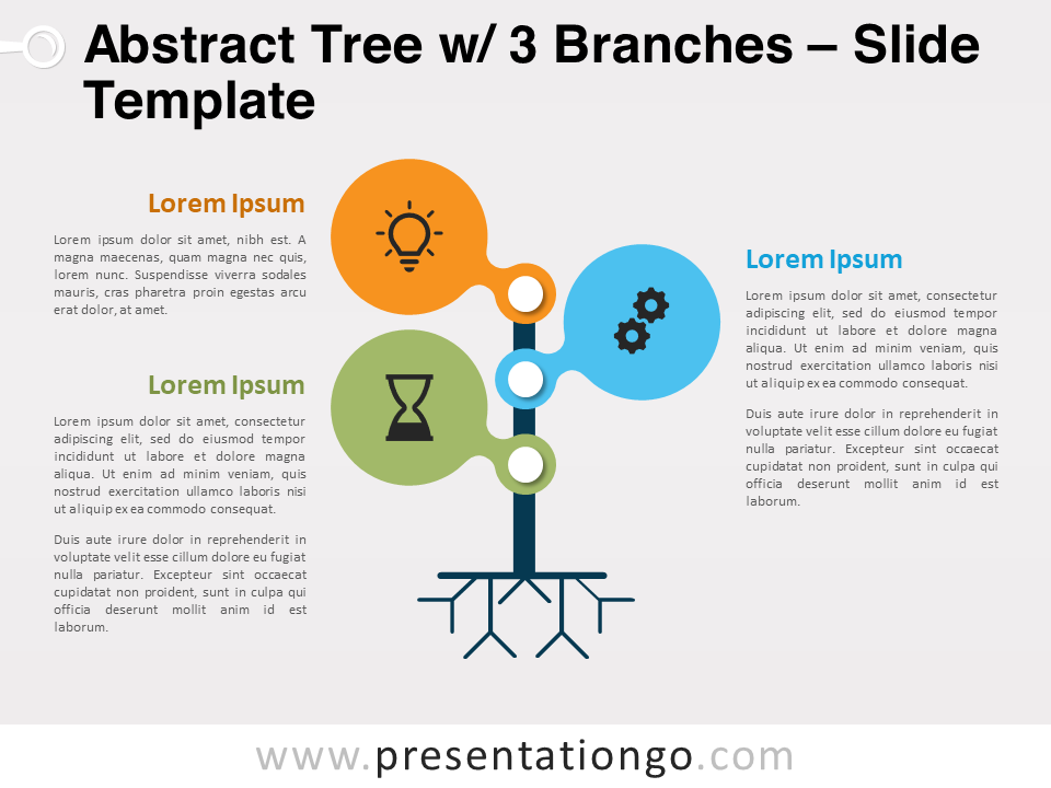 Free Abstract Tree with 3 Branches for PowerPoint
