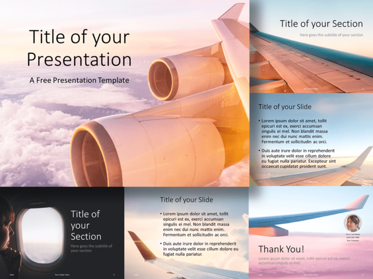 Free Airplane Window Views Template for PowerPoint and Google Slides