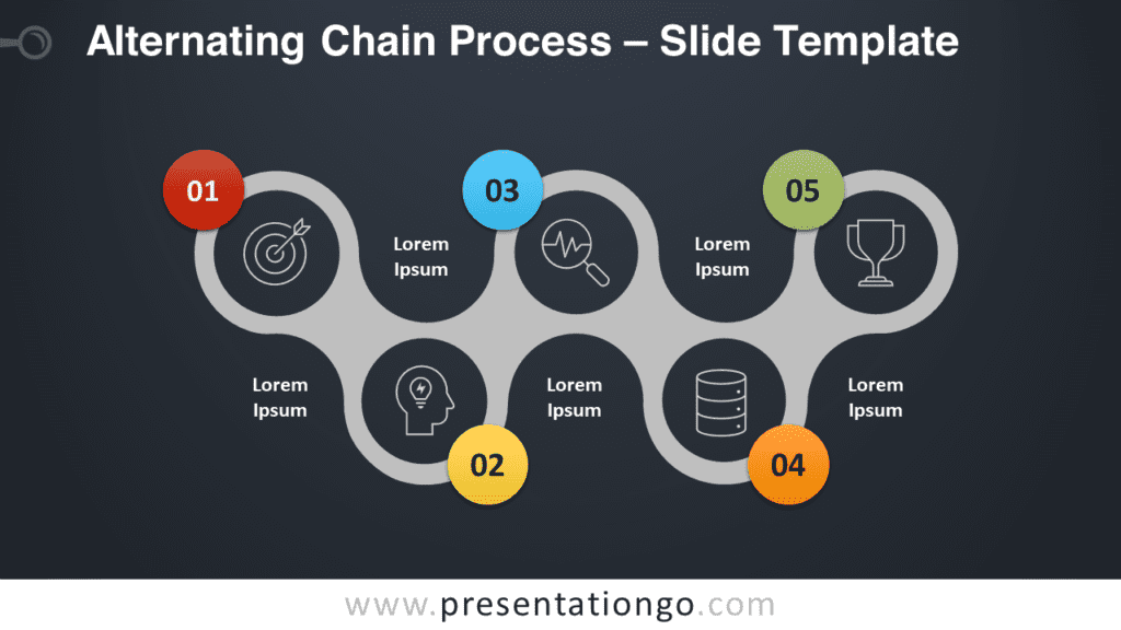 Free Alternating Chain Process Diagram for PowerPoint and Google Slides