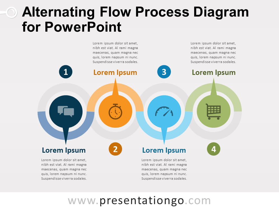 Free Alternating Flow Process Diagram for PowerPoint