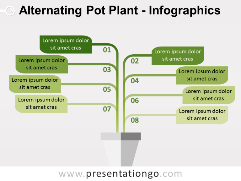 Free Alternating Pot Plant PowerPoint Diagram