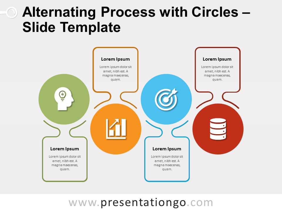 Free Alternating Process with Circles for PowerPoint