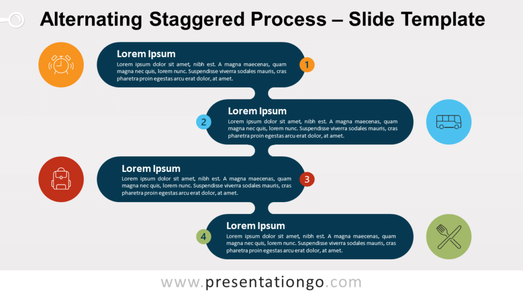 Free Alternating Staggered Process Template for PowerPoint and Google Slides