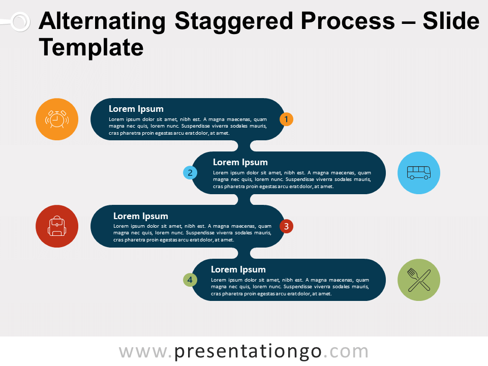 Free Alternating Staggered Process Template for PowerPoint