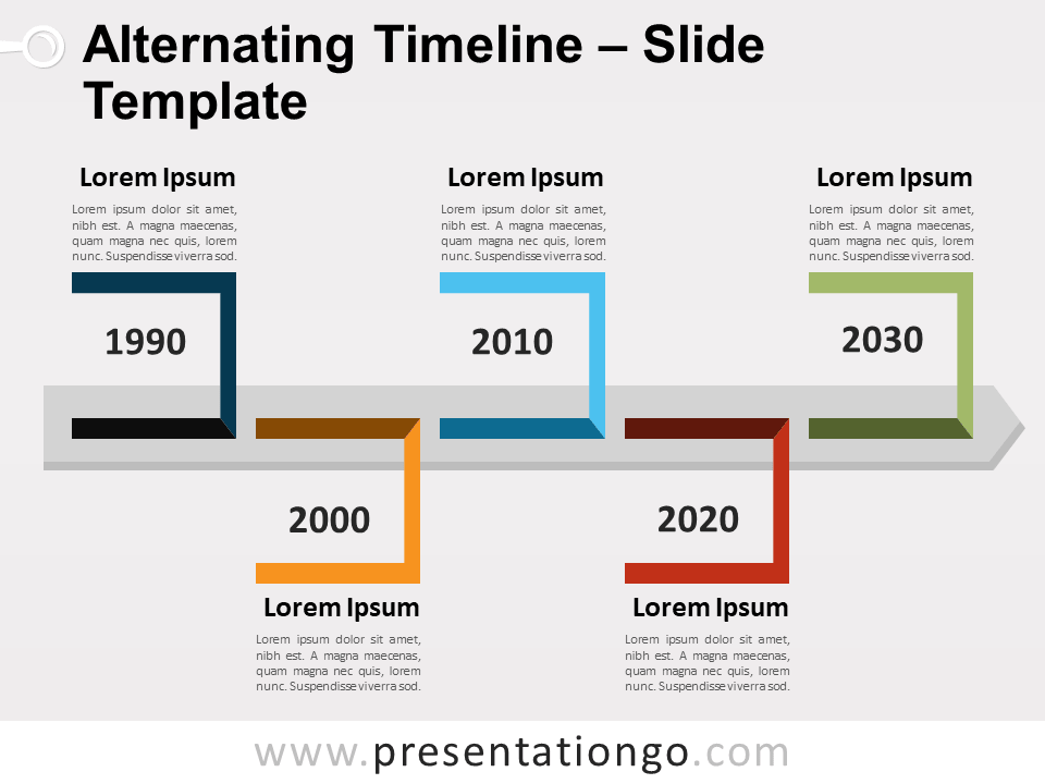 Free Alternating Timeline for PowerPointt