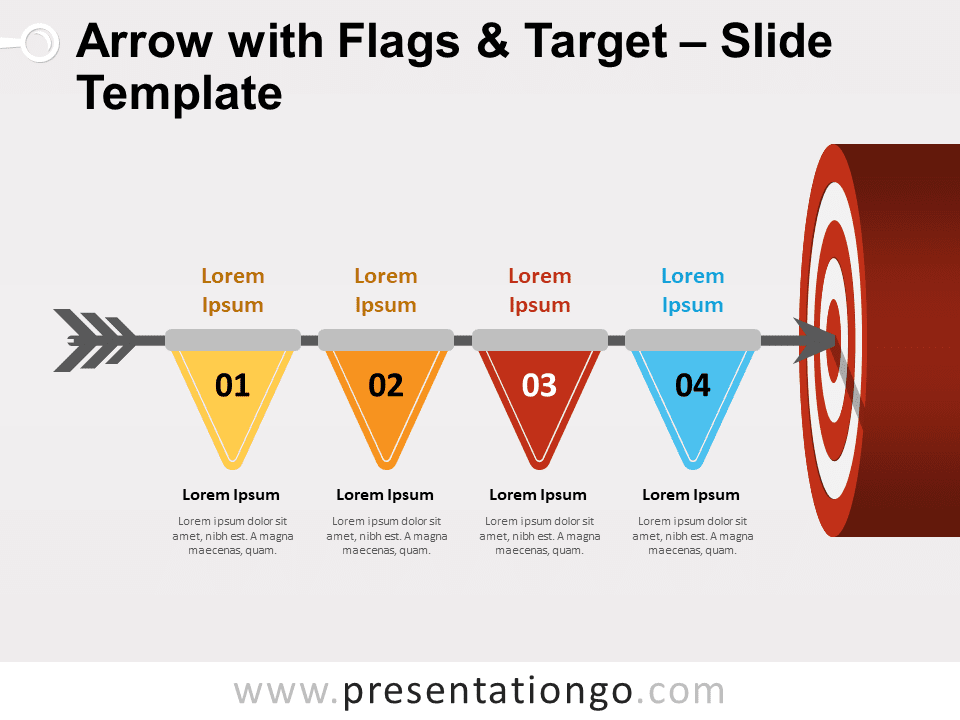 Free Arrow with Flags and Target for PowerPoint