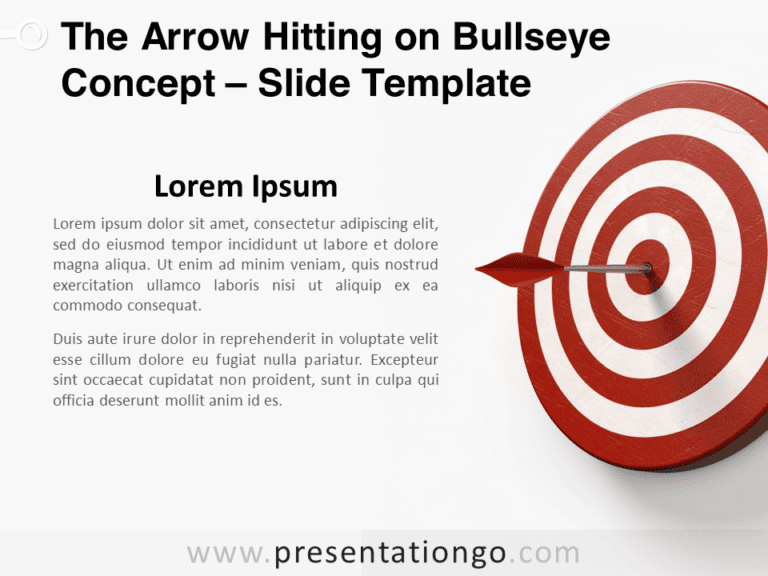 Free Arrow Hitting on Bullseye Concept for PowerPoint