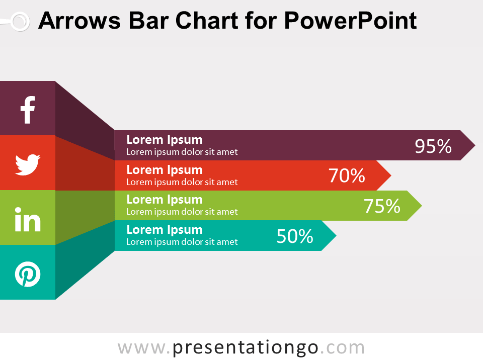 Free Arrows Bar Chart for PowerPoint