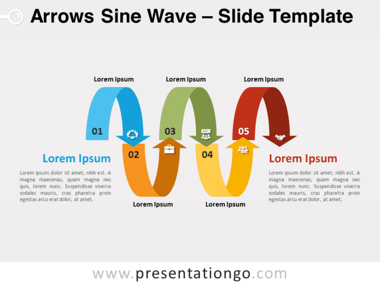Free Arrows Sine Wave for PowerPoint