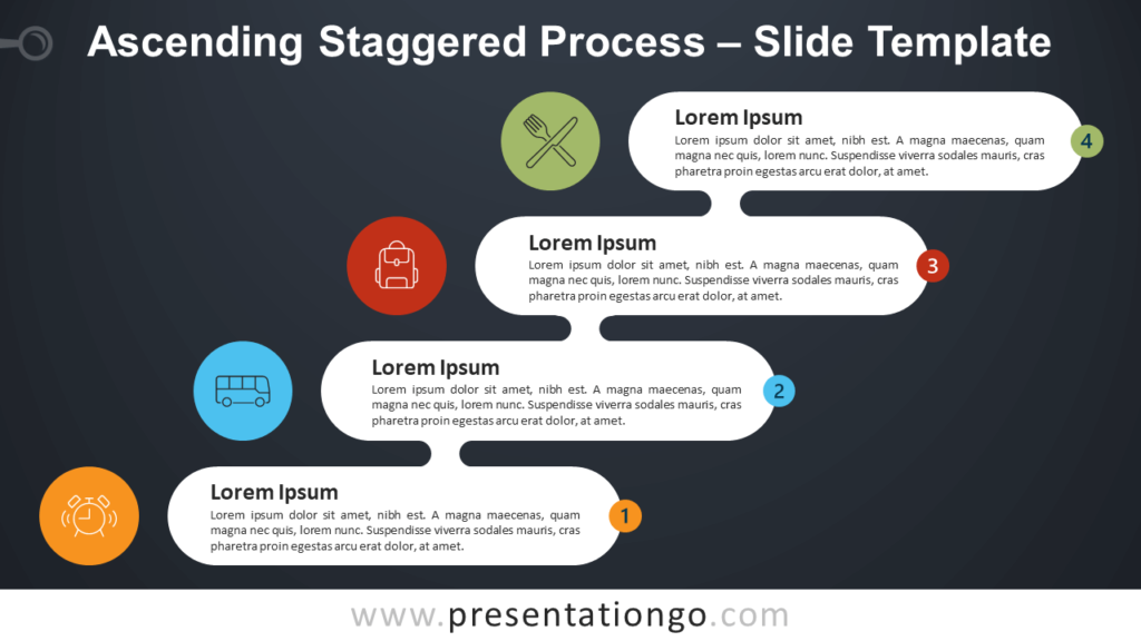 Free Ascending Descending Staggered Process Infographic for PowerPoint and Google Slides