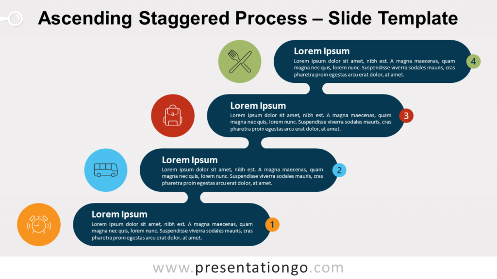 Free Ascending Descending Staggered Process for PowerPoint and Google Slides